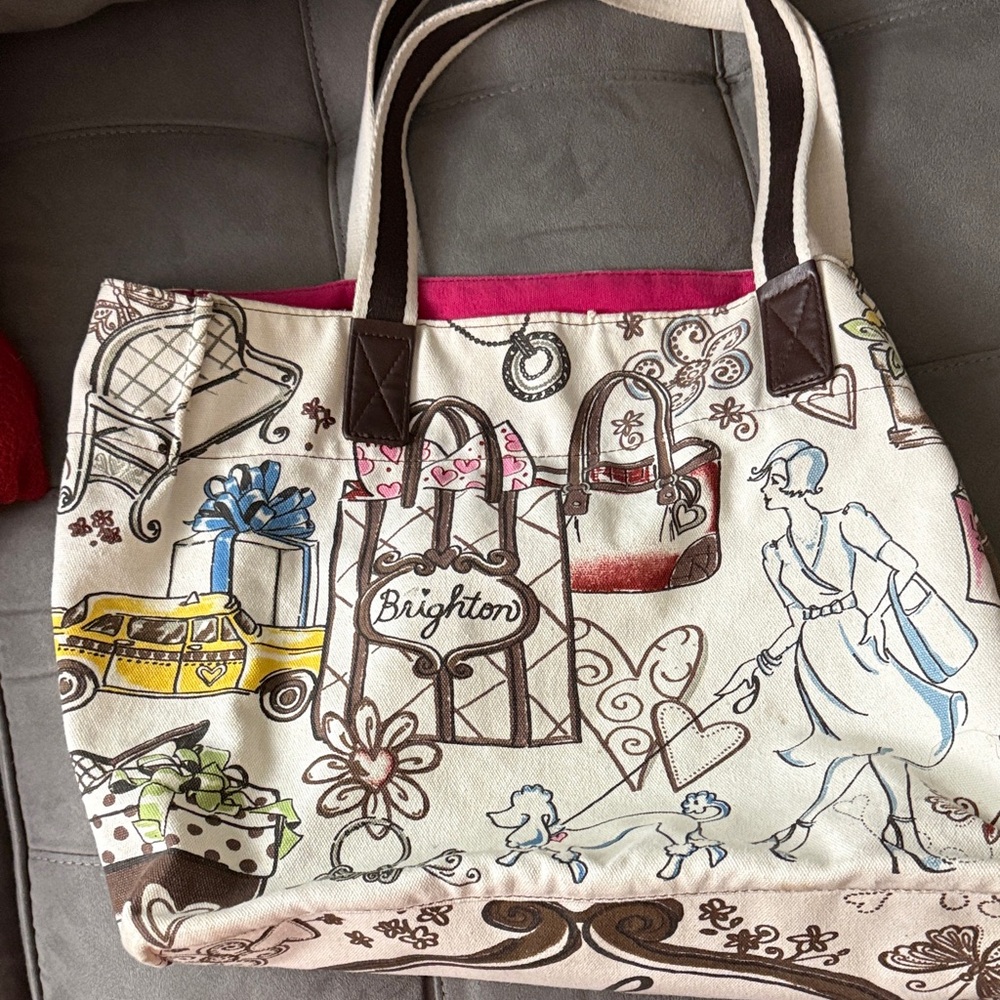 Brighton Artistic Cream and Brown Tote Bag
